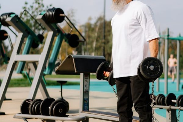 Athletic man feeling energetic after a workout outdoors